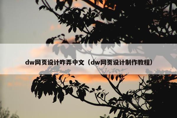 dw网页设计咋弄中文（dw网页设计制作教程）