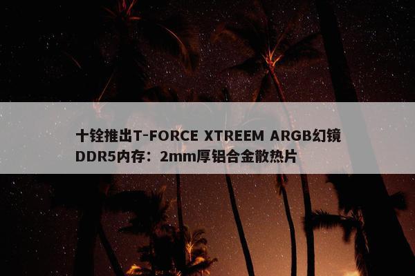 十铨推出T-FORCE XTREEM ARGB幻镜DDR5内存：2mm厚铝合金散热片
