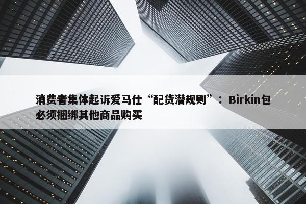 消费者集体起诉爱马仕“配货潜规则”：Birkin包必须捆绑其他商品购买