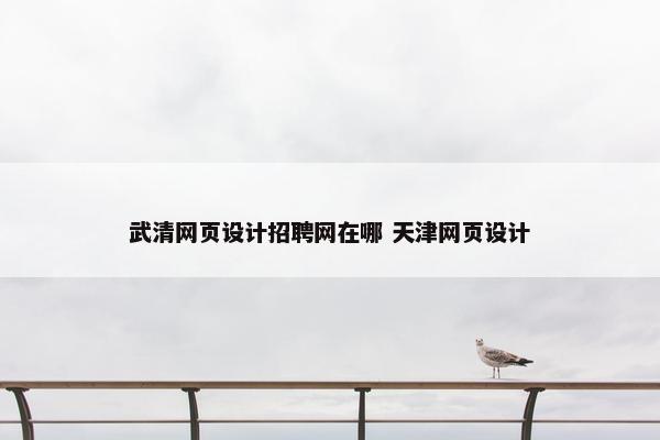 武清网页设计招聘网在哪 天津网页设计
