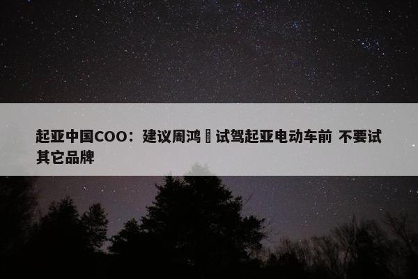 起亚中国COO：建议周鸿祎试驾起亚电动车前 不要试其它品牌