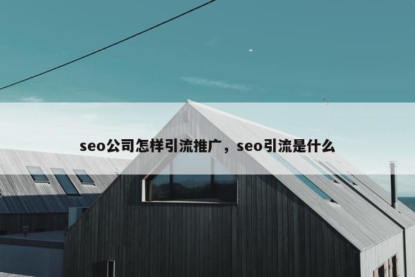 seo公司怎样引流推广，seo引流是什么