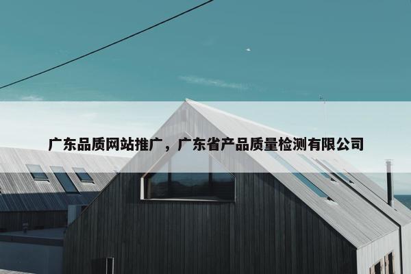 广东品质网站推广，广东省产品质量检测有限公司