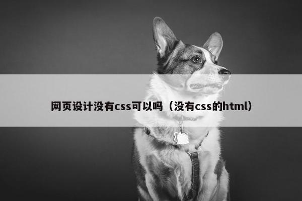 网页设计没有css可以吗（没有css的html）